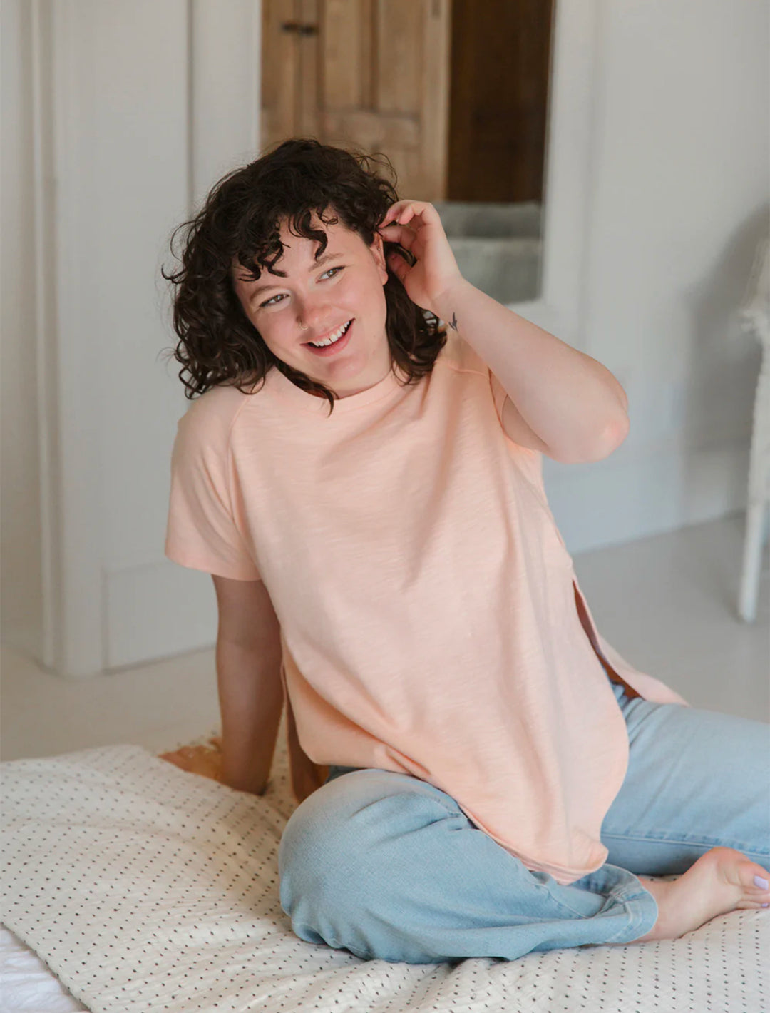 EAST END TEE - black, mauve, clay, stone or   tawny