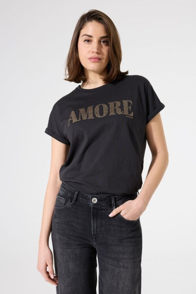 AMORE TEE -blue lagoon or anthracite