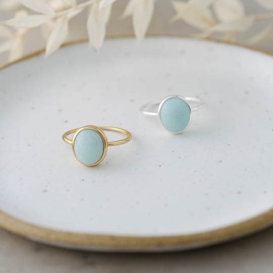 IDA AMAZONITE RING - gold or silver