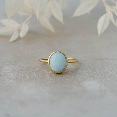 IDA AMAZONITE RING - gold or silver