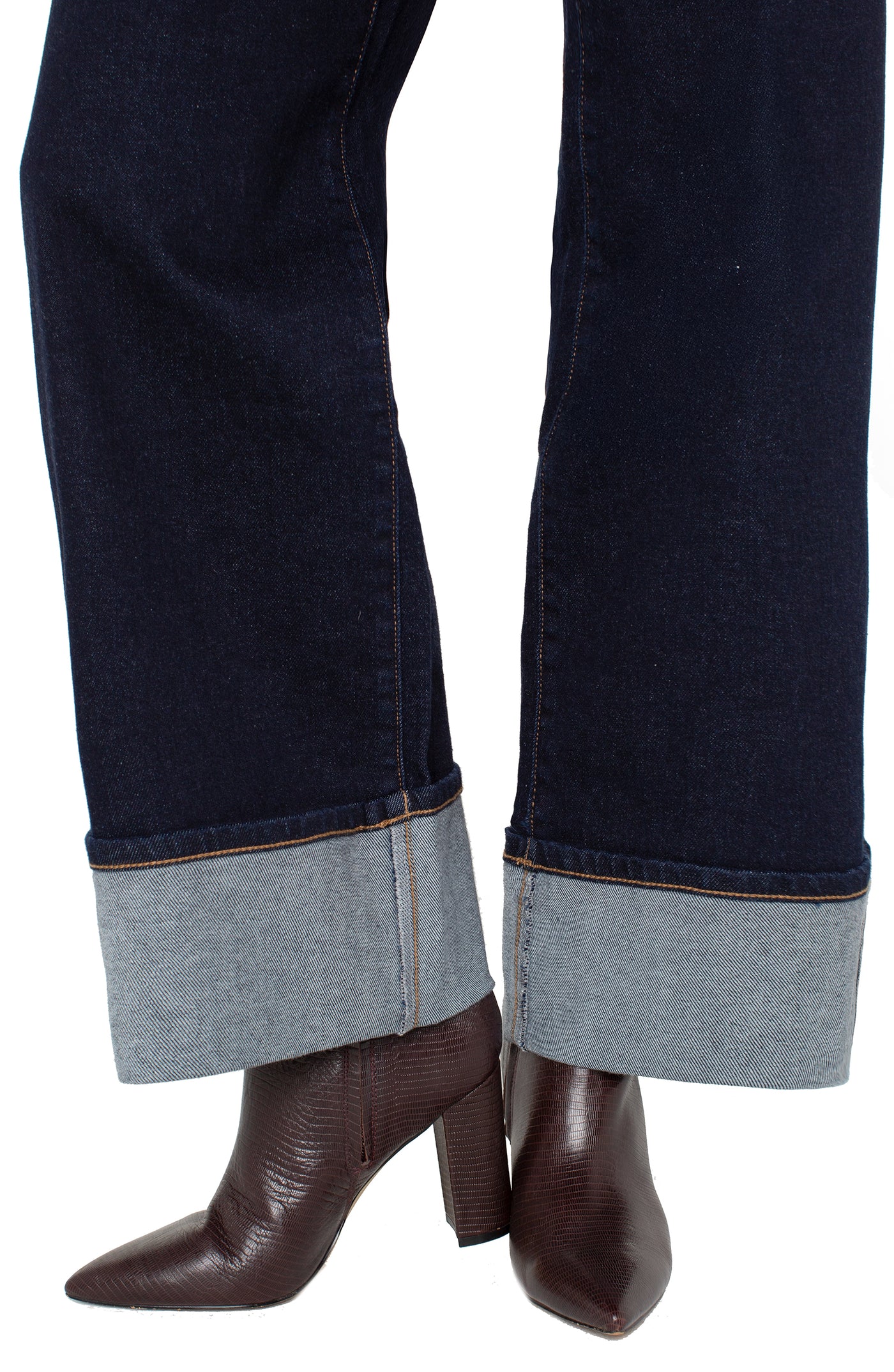 MORGAN CUFFED WIDE LEG - indigo rinse 30"