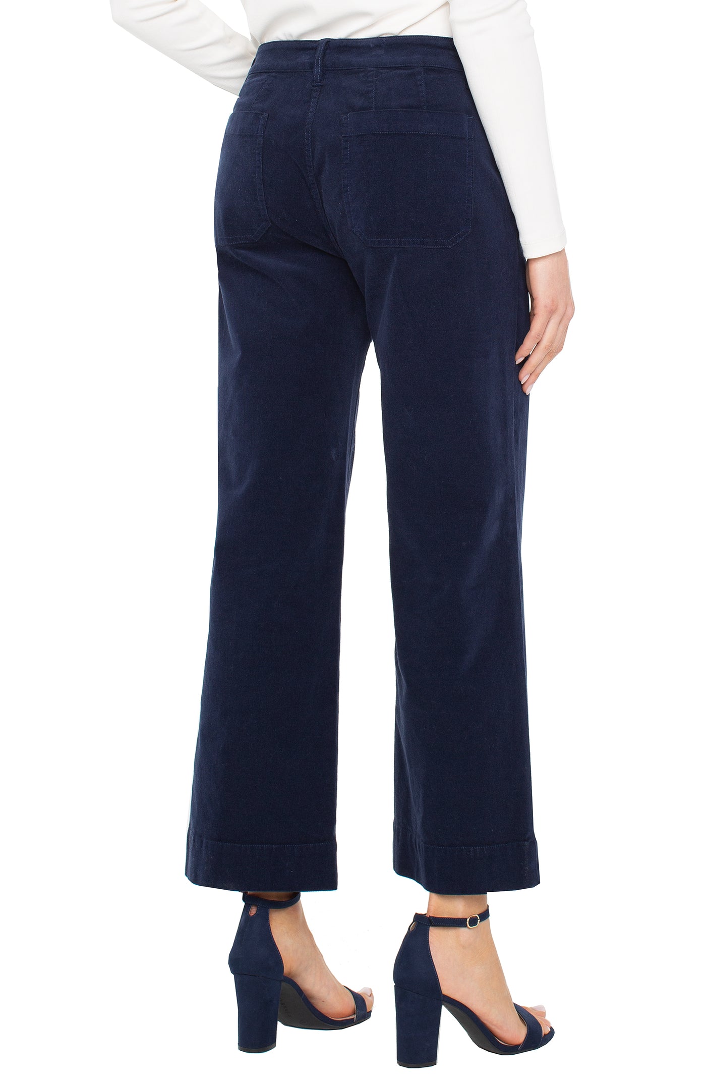 CURDOROY CROP WIDE LEG -arctic night