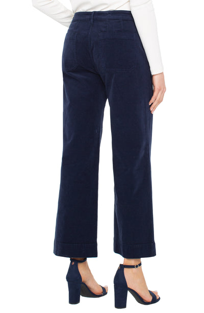 CURDOROY CROP WIDE LEG -arctic night