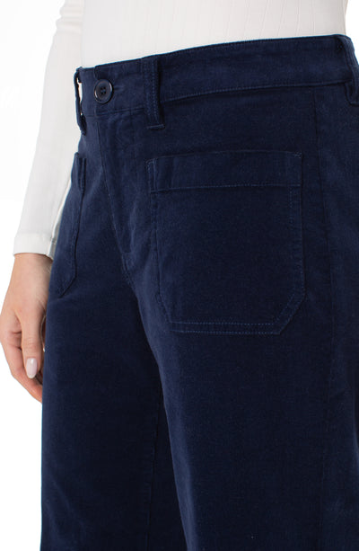 CURDOROY CROP WIDE LEG -arctic night
