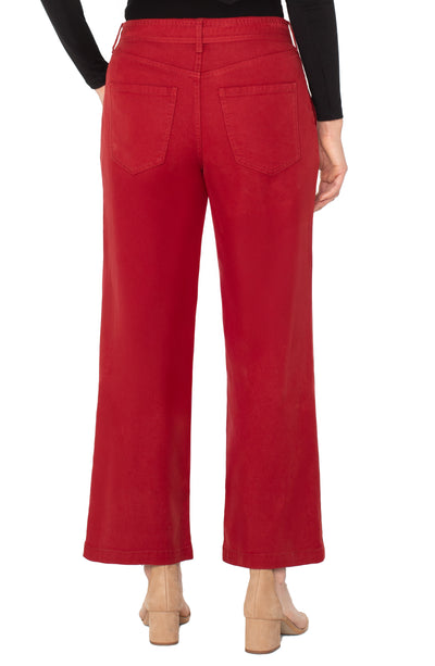 STRIDE WIDE LEG- maroon berry 28"