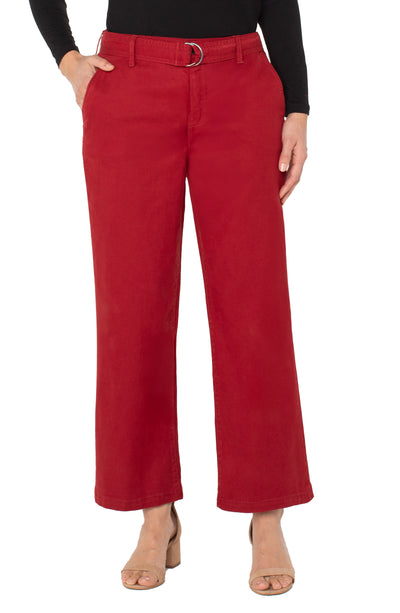 STRIDE WIDE LEG- maroon berry 28"