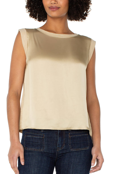 FRANCA SLEEVELESS TOP - pale gold
