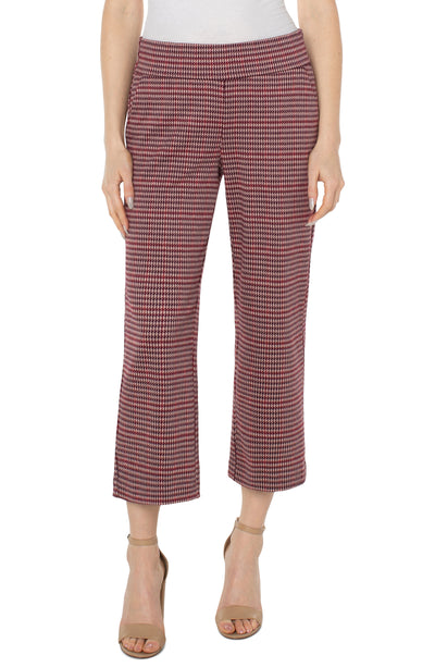 MABEL WIDE LEG - mulberry houndstooth 25"
