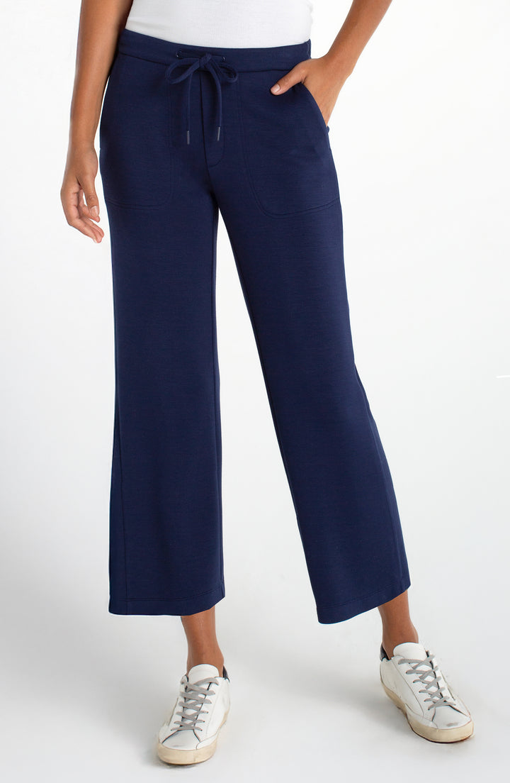 JULIA WIDE LEG CROP TROUSER - deep midnight 25"