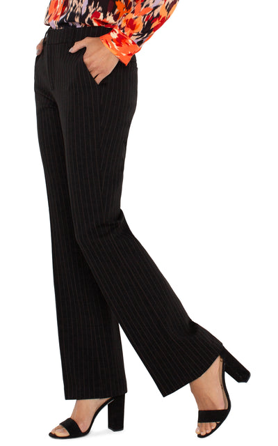 KELSEY FLARE KNIT TROUSER - pinstripe