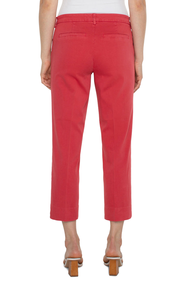 KELSEY CROP TROUSER WITH SLIT- pink punch 26"