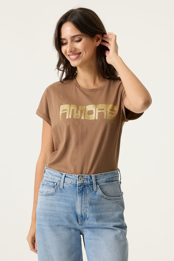 AMORE TEE- soft taupe, rose garden or antracite
