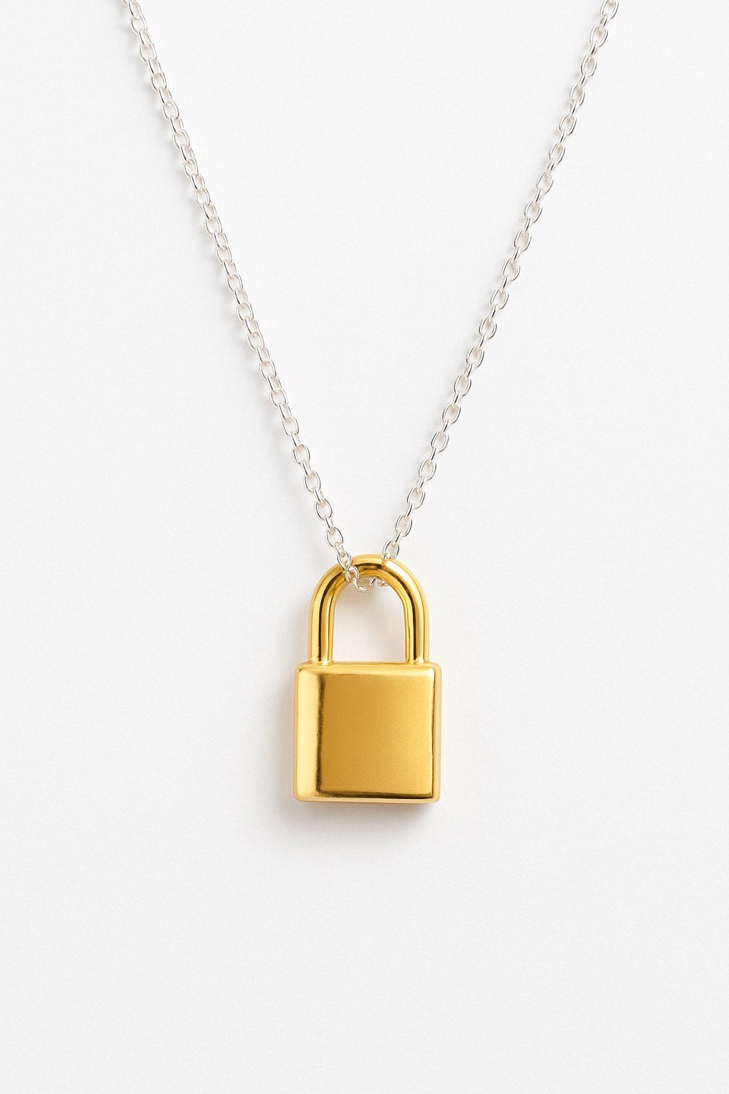 TINY LOCK PENDANT NECKLACE - gold or silver