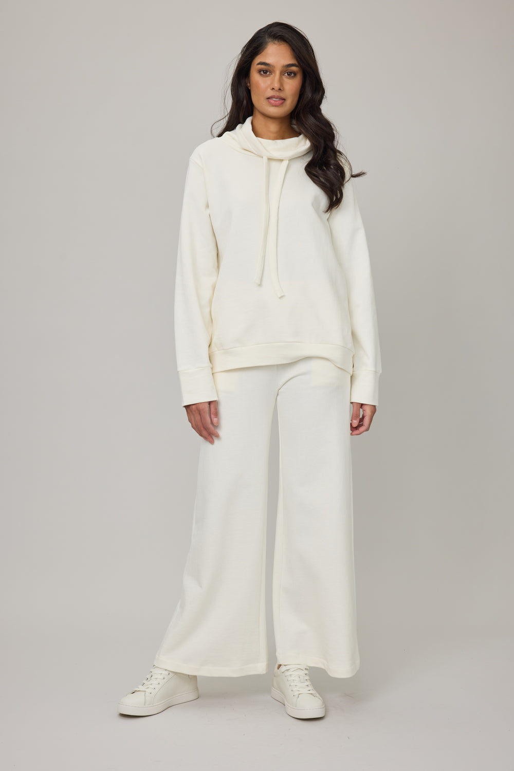 Funnel Neck Terry Cotton Lounge Sweater