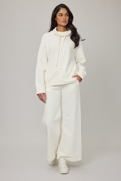 Funnel Neck Terry Cotton Lounge Sweater