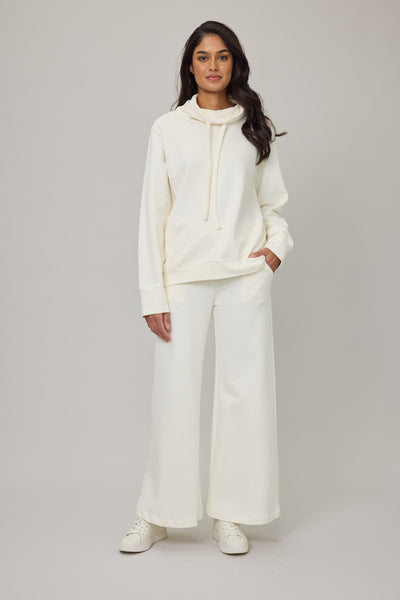 Funnel Neck Terry Cotton Lounge Sweater