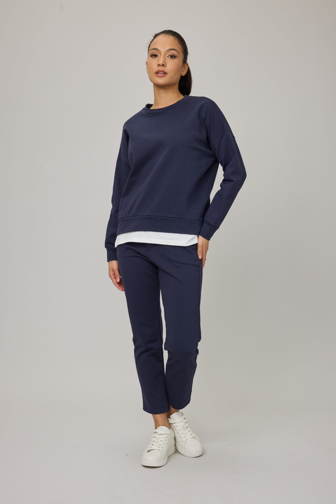 Terry Cotton Sweatshirt w/ Zippers and Cotton Bottom