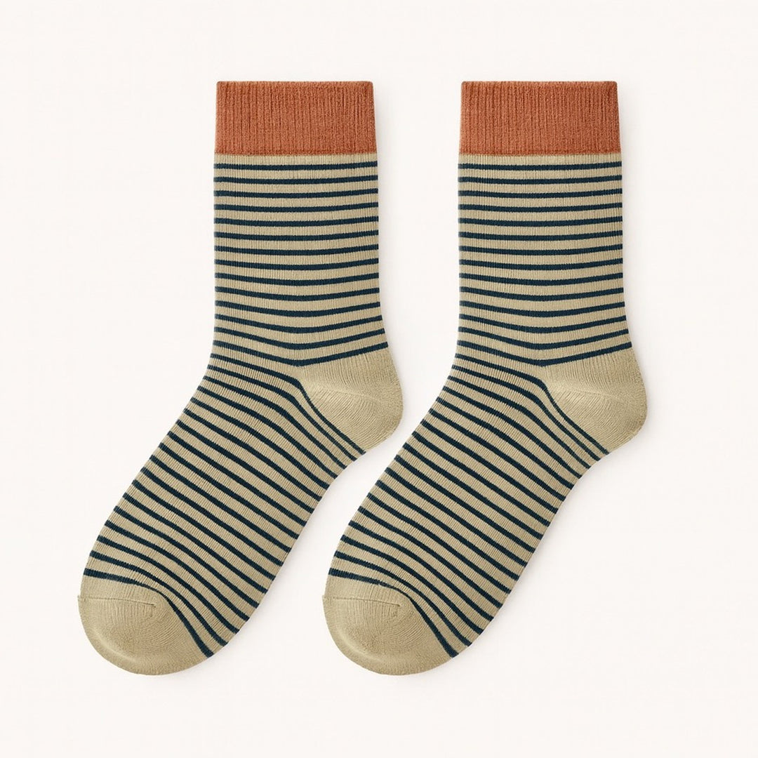COUSTEAU STRIPED CREW SOCKS