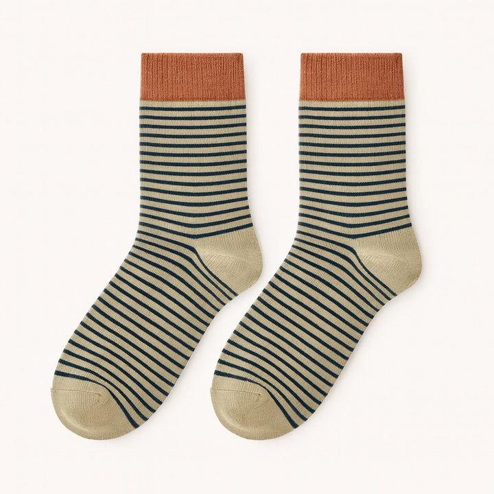 COUSTEAU STRIPED CREW SOCKS