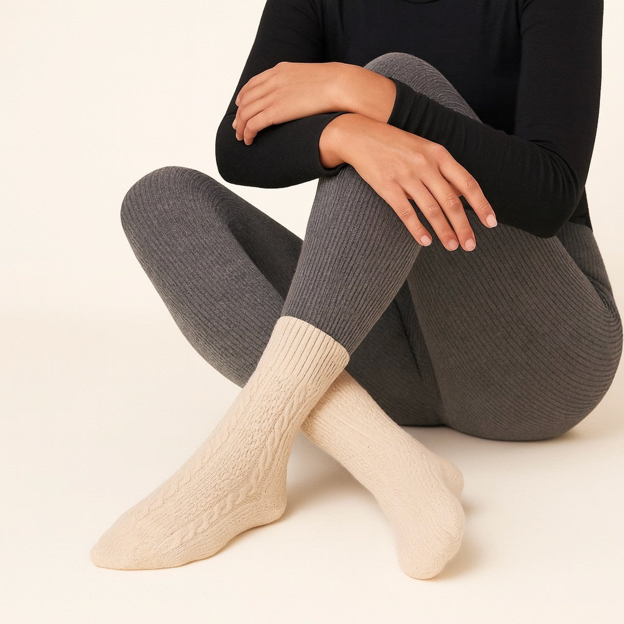 SYBIL CABLE KNIT CREW SOCK