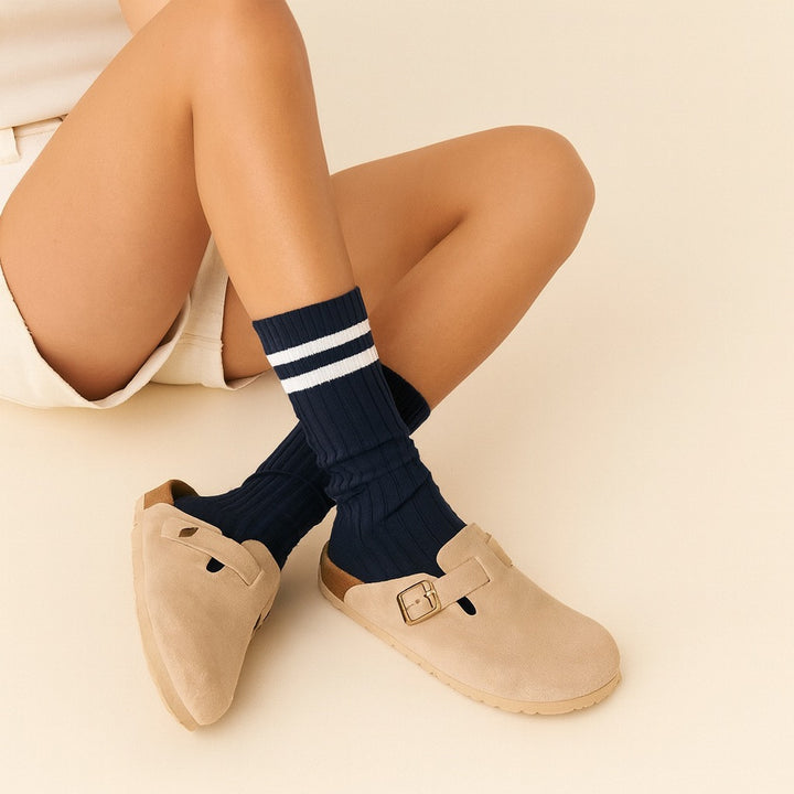 VARSITY RIBBED CREW SOCKS