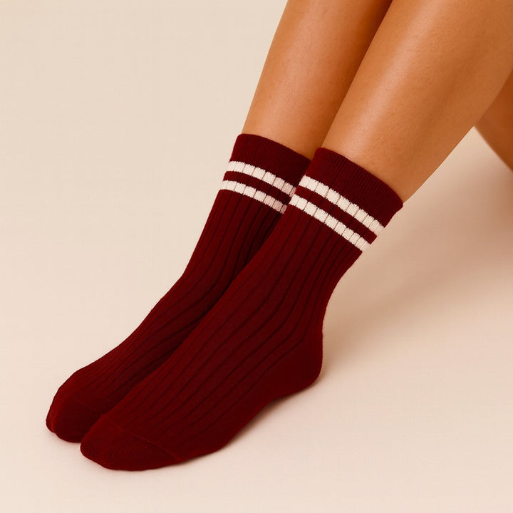 VARSITY RIBBED CREW SOCKS