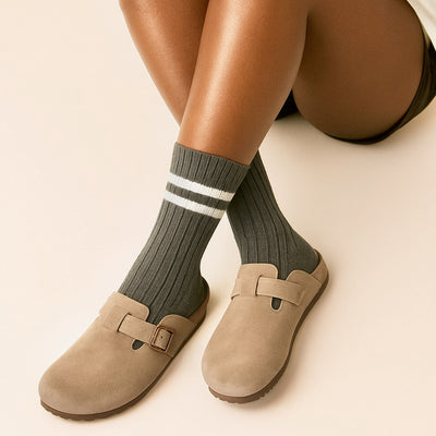 VARSITY RIBBED CREW SOCKS