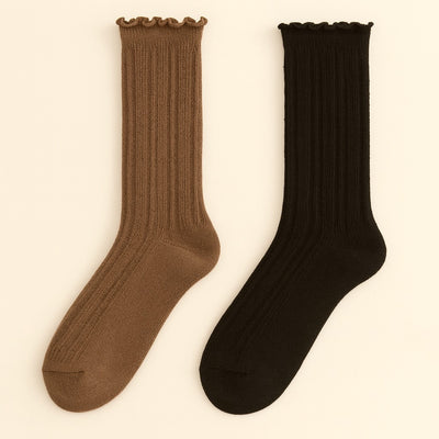 ZOOEY RUFFLED POINTELLE SOCKS