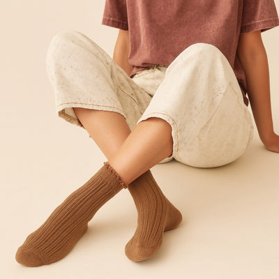 ZOOEY RUFFLED POINTELLE SOCKS