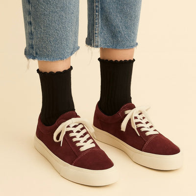 ZOOEY RUFFLED POINTELLE SOCKS