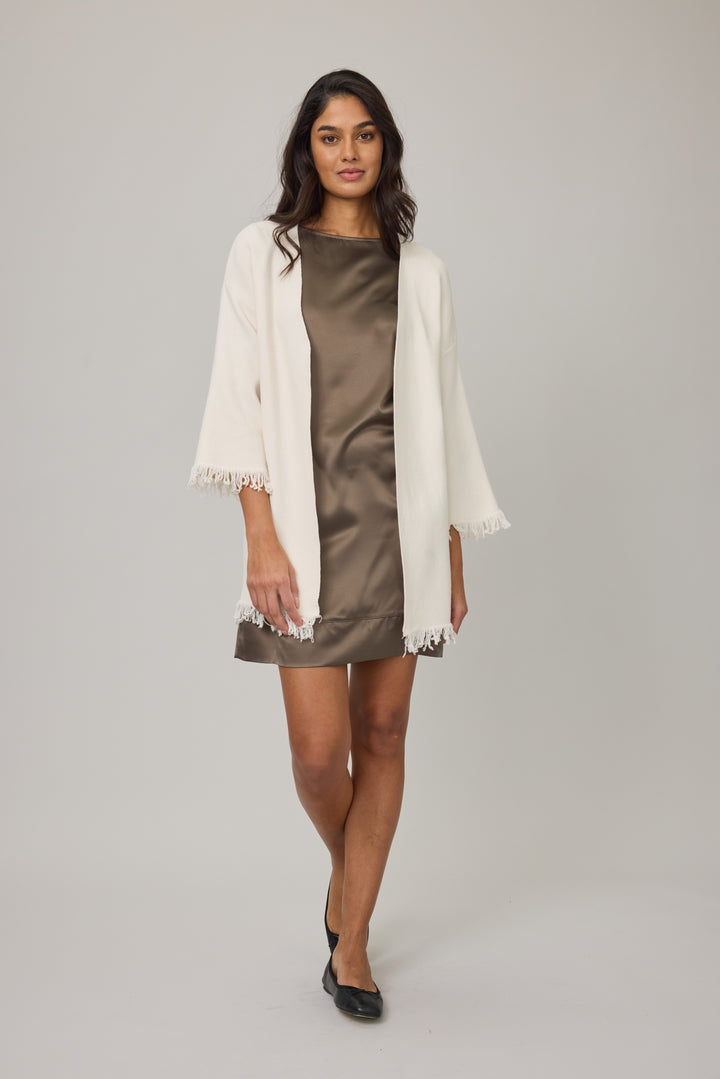 Fringe Knit Long Cardigan