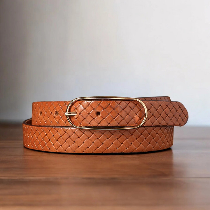 AIKA BRAIDED BELT - brown