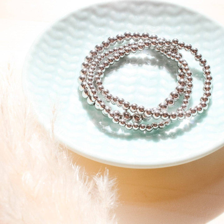 STACKING BEADED BRACELETS - gold, matte black or rose gold