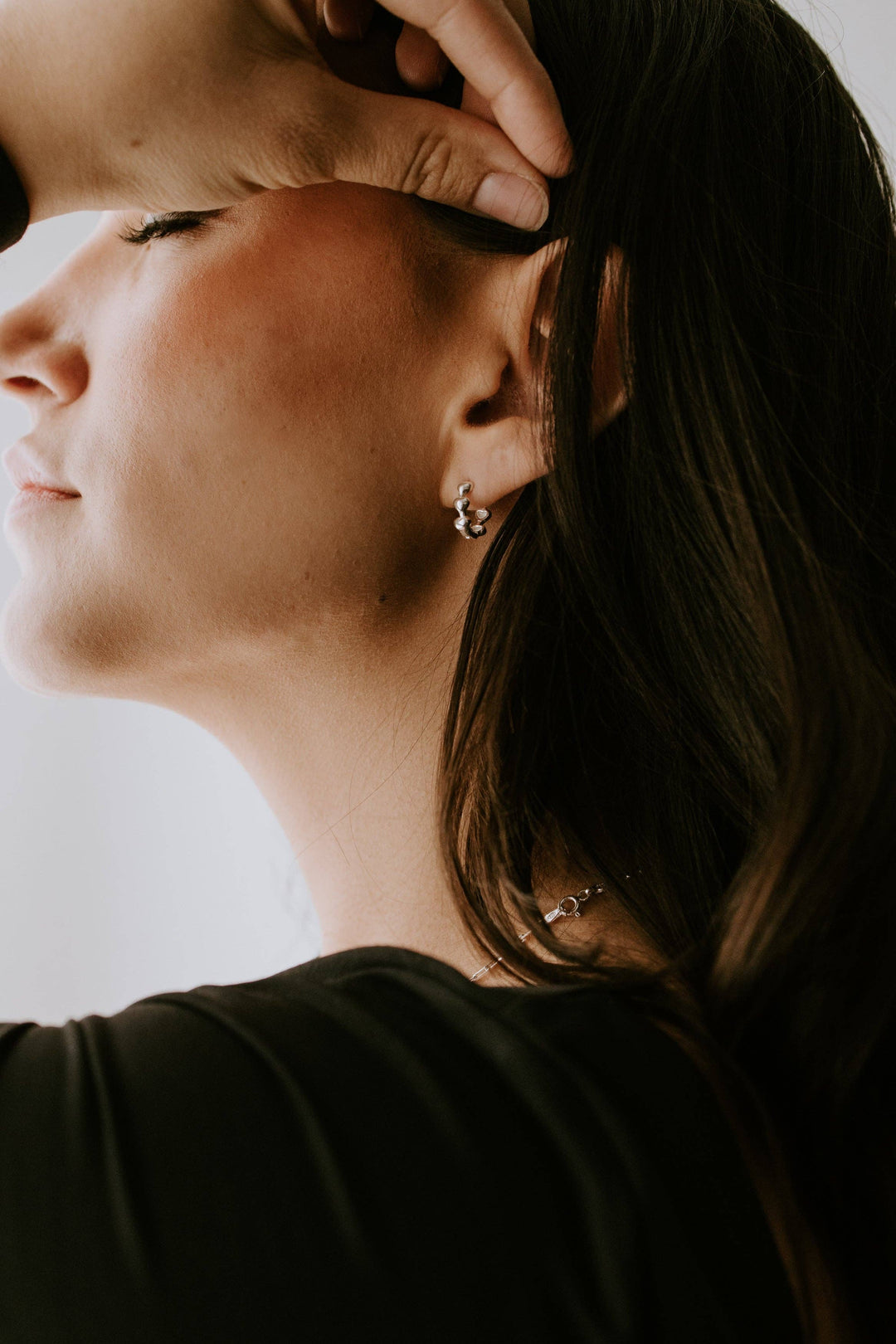 HEART HOOPS - sterling silver