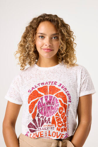 SALTWATER SUNSHINE TEE - white or grey
