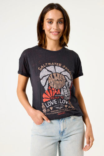 SALTWATER SUNSHINE TEE - white or grey