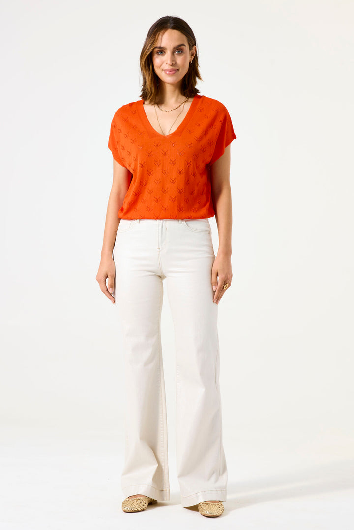 BORA TOP - tangerine red or whitecap