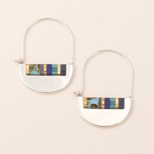 GOOD KARMA HOOPS - cobalt / silver