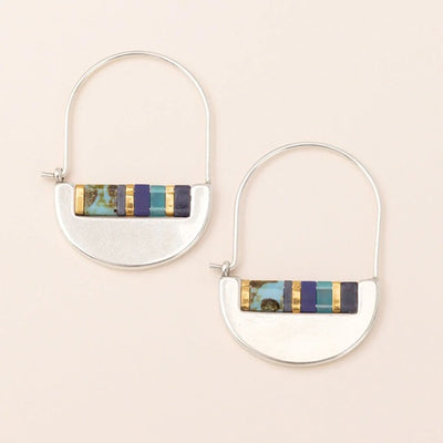 GOOD KARMA HOOPS - cobalt / silver
