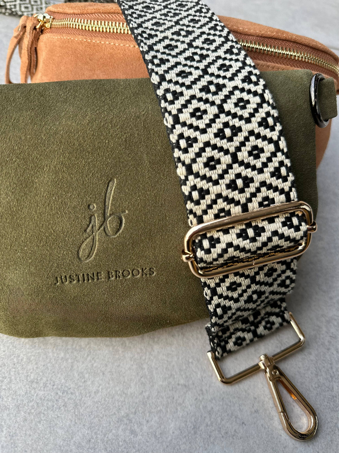 MILLY SUEDE CROSSBODY - olive