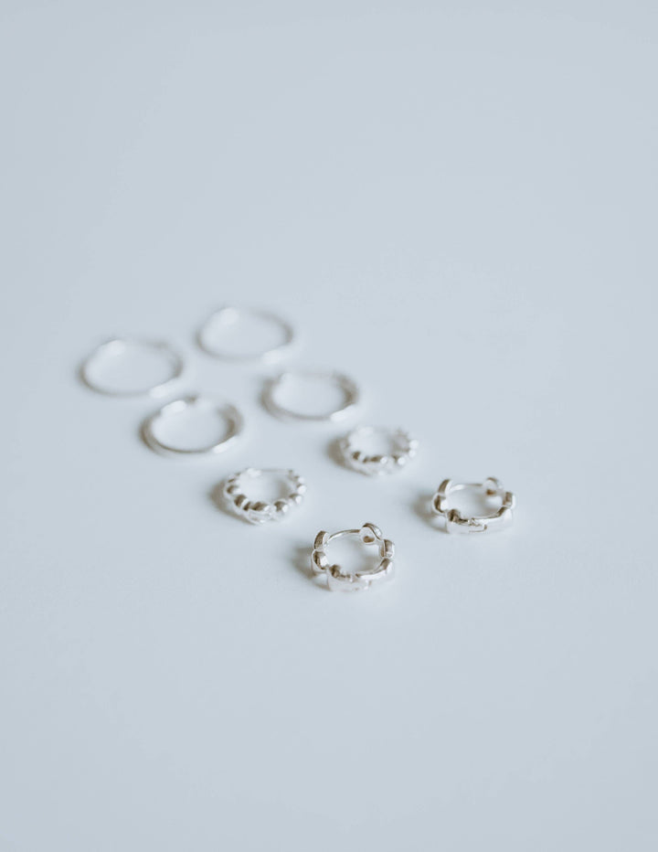 HEART HOOPS - sterling silver