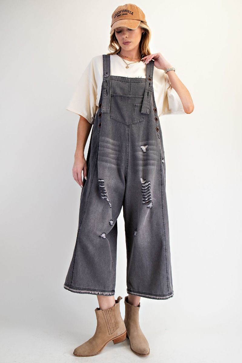 HARLEM DENIM OVERALLS - vintage black
