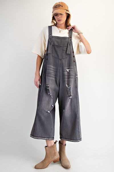 HARLEM DENIM OVERALLS - vintage black