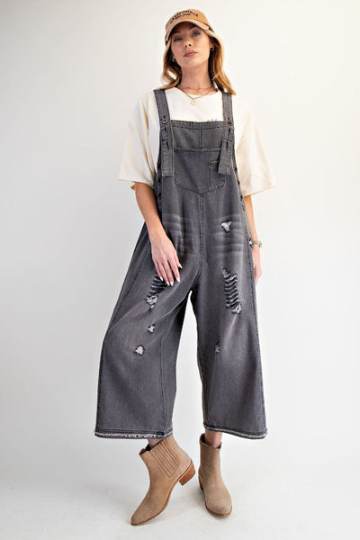 HARLEM DENIM OVERALLS - vintage black