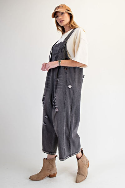 HARLEM DENIM OVERALLS - vintage black