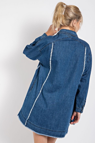 AURA DENIM SHIRT DRESS - dark or light denim