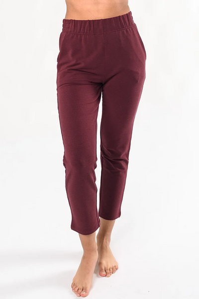 GISELLE PULL ON ANKLE PANT- wine or black iselle Pull On Ankle Pant