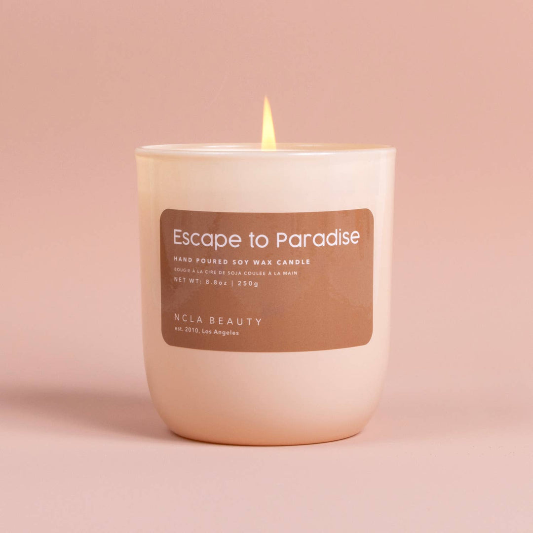 ESCAPE TO PARADISE SOY CANDLE -(Coconut Vanilla)