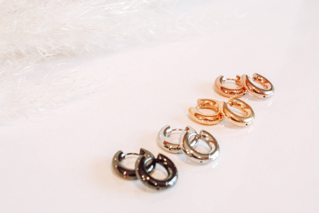 MOLLY HOOPS - black, gold, rose gold or silver