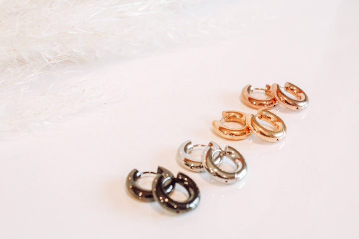 MOLLY HOOPS - black, gold, rose gold or silver